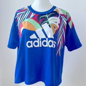 Women’s Adidas Farm Rio Toucan Crop Crew Neck Short Sleeved T Shirt Sz M UGC